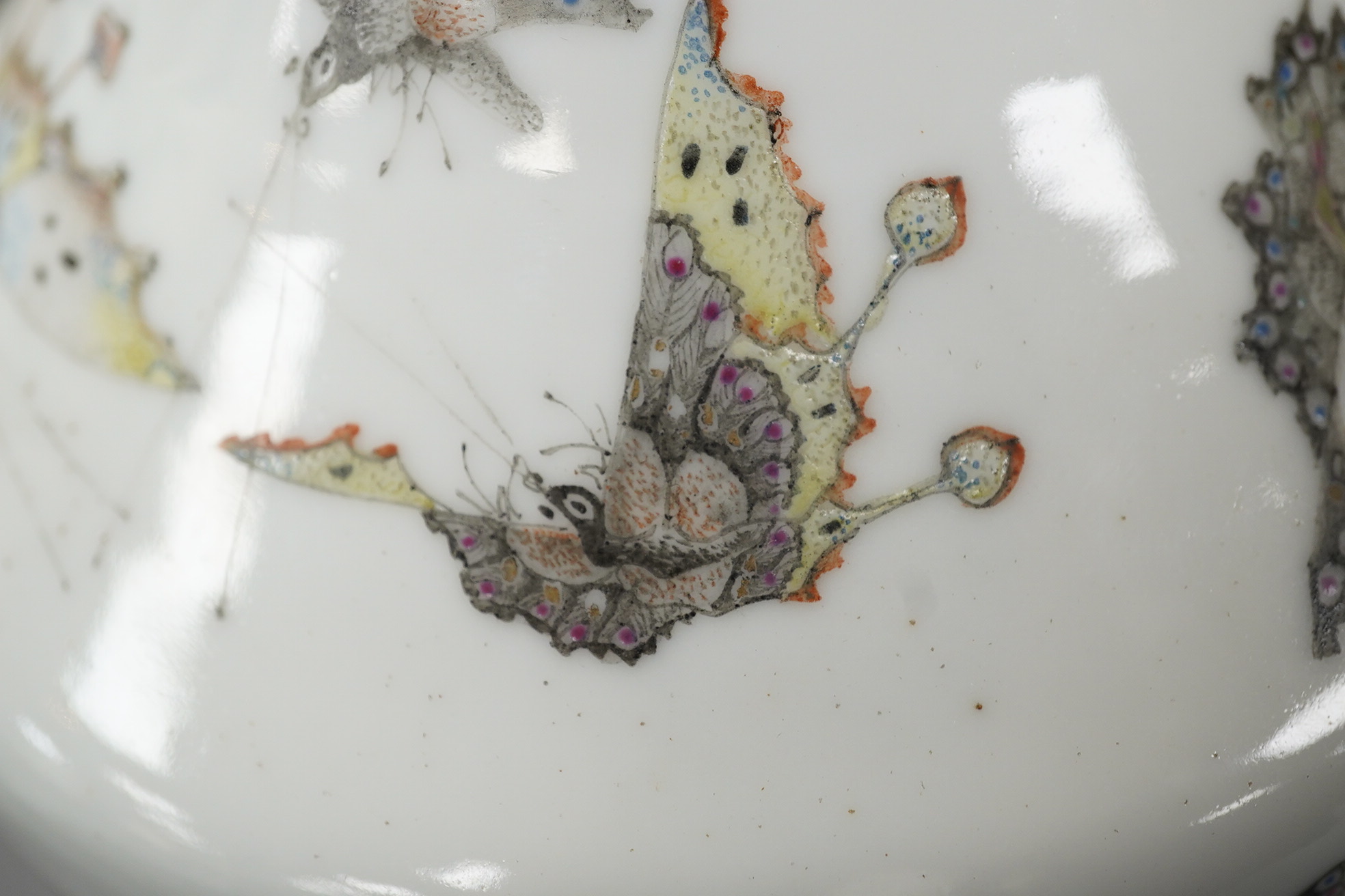 A Chinese enamelled porcelain ‘Hundred Butterfly’ vase, Qianlong mark, Republic period